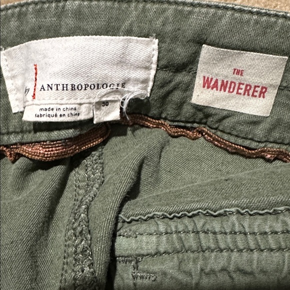 Anthropologie PilcroThe Wanderer Side-Striped Cargo Pants Olive Moss Green Sz 30 - Picture 12 of 13